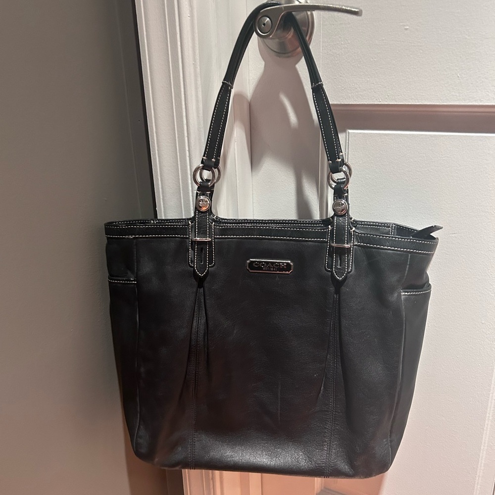 Vintage Black Coach Tote Bag